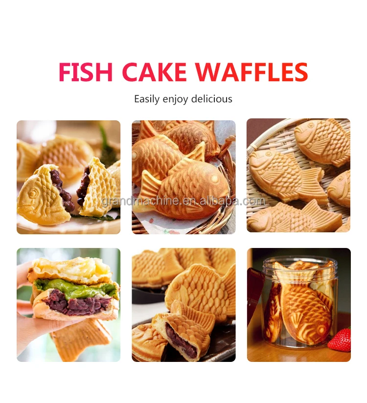 Hot Sale Machine  Ice Cream Fish Waffle Maker Big Size Open Mouth Taiyaki Maker Machine factory