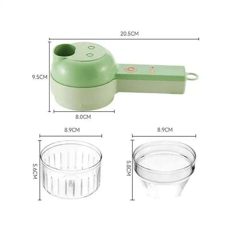 2023 Portable Electric Vegetable Cutter Set Multifunction Vegetable Chopper Electric 4 in 1 Handheld Electric Vegetable Cutter