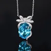 Bird's Nest cut aquamarine pendant with chain