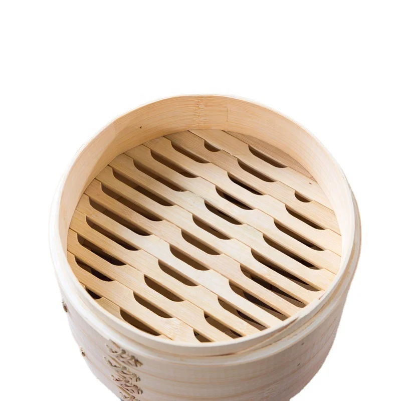 Wholesale Custom logo Different Size Handmade Bamboo Food Steamer Use for Dim Sum Dumpling and Delicious Food