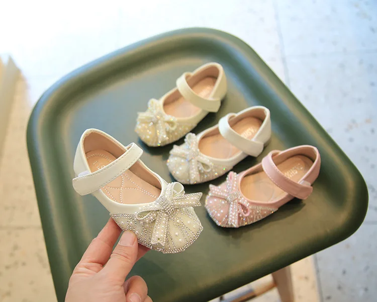 Wholesale Children Spring Summer Girls Korean Diamond Pearl Butterfly