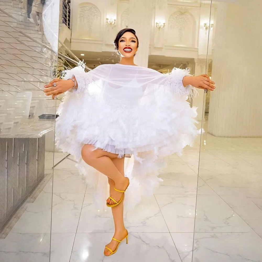 White African Ankara Ankara White Dress Styles Direct Selling Latest 2023  Ankara Dress African Mesh Gauze Dresses African Women White Feather South  African Dress Styles