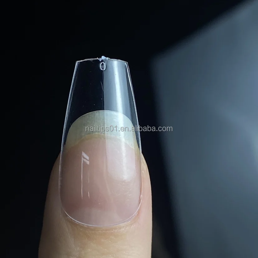 Nail Tip Extension System Set Full Cover Soft Gel Nail Tips Round Square Coffin Diamond Top Coat