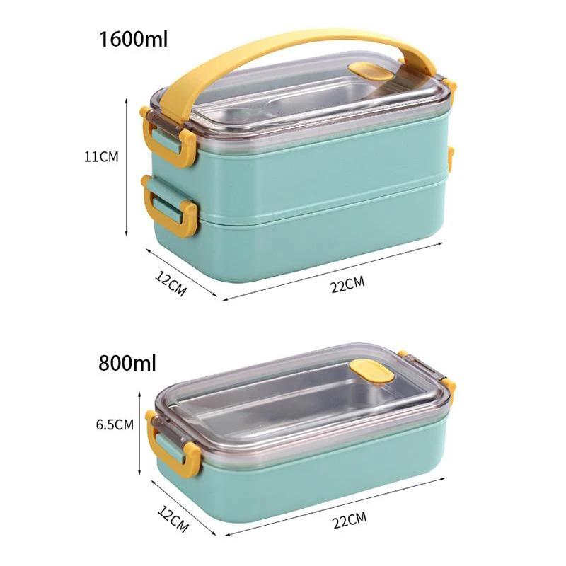 Ss 304 Stainless Steel Bento Box With Pp Lid For Home/dormitory/school ...