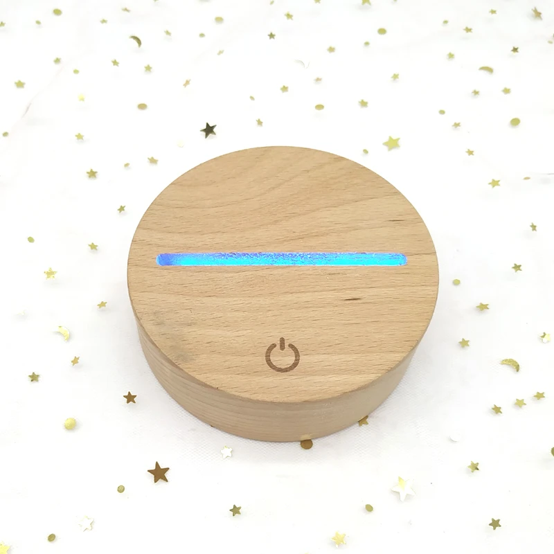 
 Светодиодный деревянное основание USB кабель сенсорный выключатель и дистанционное управление ночник акриловый дисплей 3D светодиодный Ночной светильник в собранном виде основания  