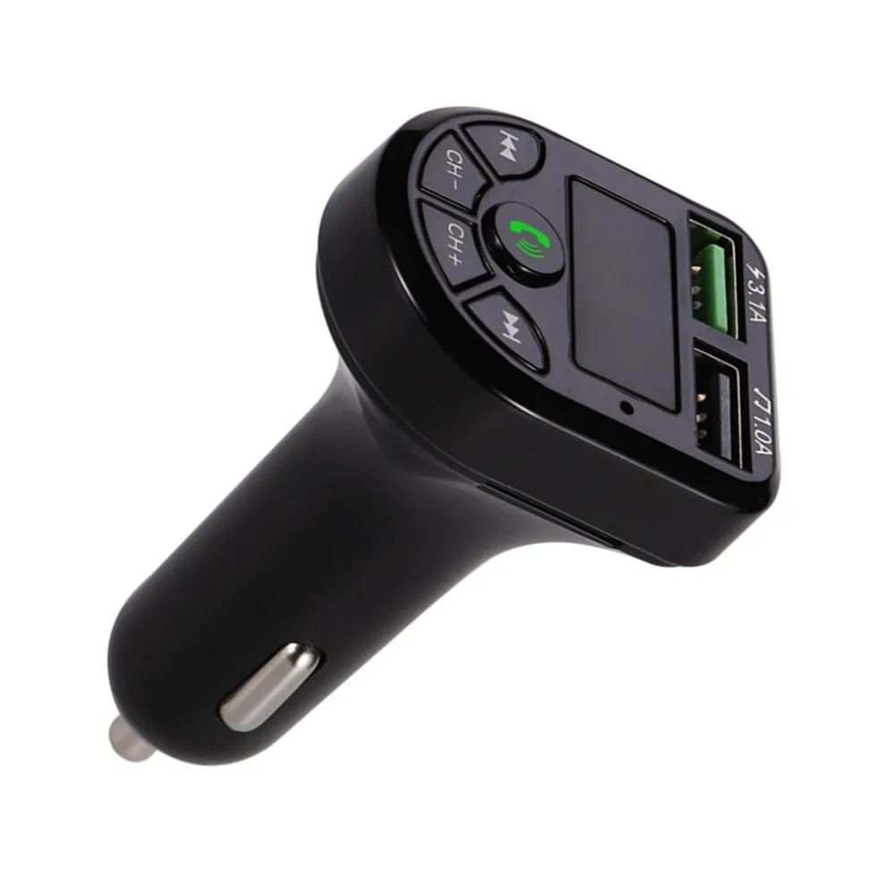 Беспроводной автомобильный комплект гарнитуры с ЖК-дисплеем и FM-передатчиком, автомобильное зарядное устройство с двумя USB-портами, 2,1 А, MP3, музыка, TF-карта, U-диск, AUX-плеер
