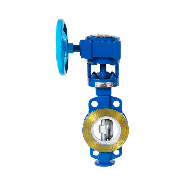 Hard Sealed Cast Steel Valve D373H-16C Manual Turbine Three Eccentric Clamping Carbon Steel Butterfly Valve