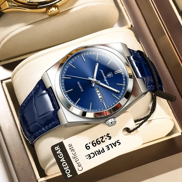POEDAGAR 930 Men's Luxury Leather Watch