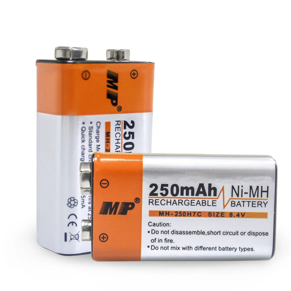 Batería recargable Ni-MH 9V células 250mah