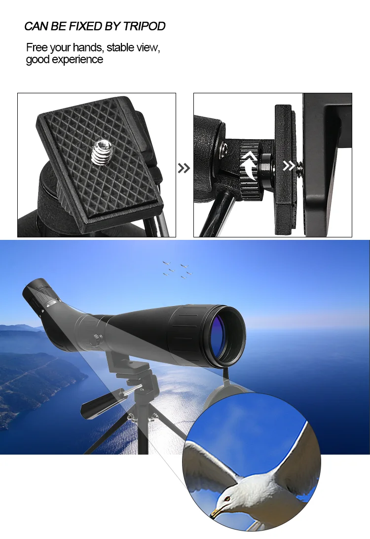 2060x60 Scope Spotting Bak4 Angled Telescope Waterproof Monocular