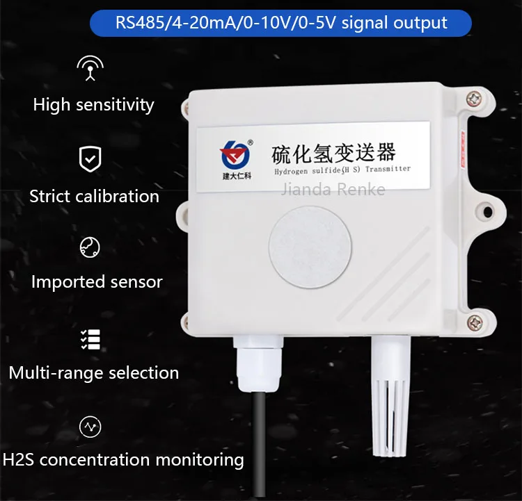 Wall Mount Hydrogen Sulfide Sensor Analyzer Waterproof Single H2s Gas 