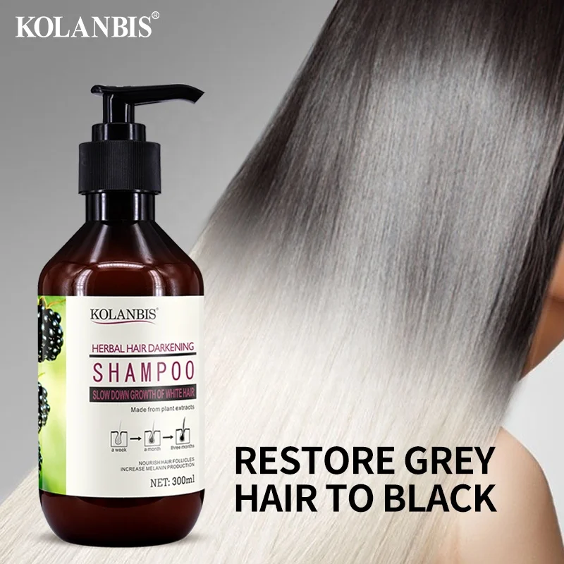KOLANBIS оптовая продажа, шампунь He Shou Wu из горца многоцветкового экстраксата для ухода за седыми волосами