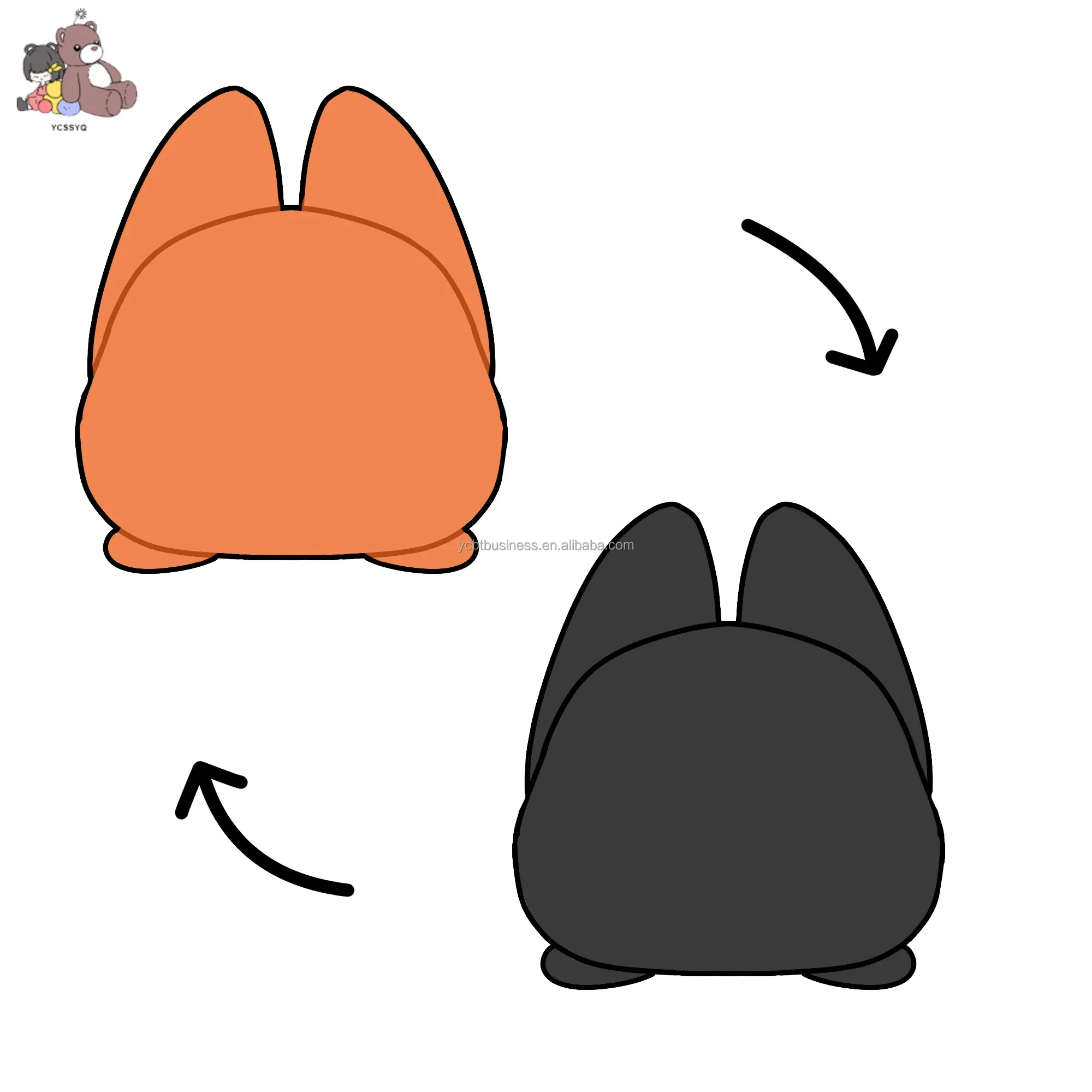 Cute Soft Squishy Corgi Flip Reversible Plush  Pillows Wholesale High Quality Unisex Angry Children's Toy