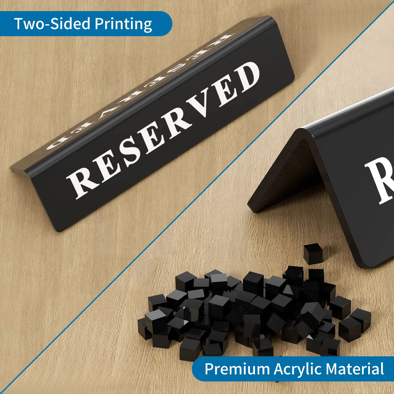 2x8 Inches Custom Printing Desk Sign Guest Reservation Table Notice Seat Sign Acrylic Reserved Table Tent Signs