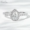 14K White Gold-Pear Cut