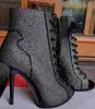 Black crystal heel height 9.5cm