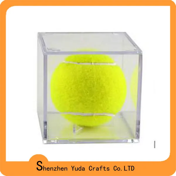 Acrylic Desktop Sport Tennis Ball Display Case with Plastic Base clear Lid