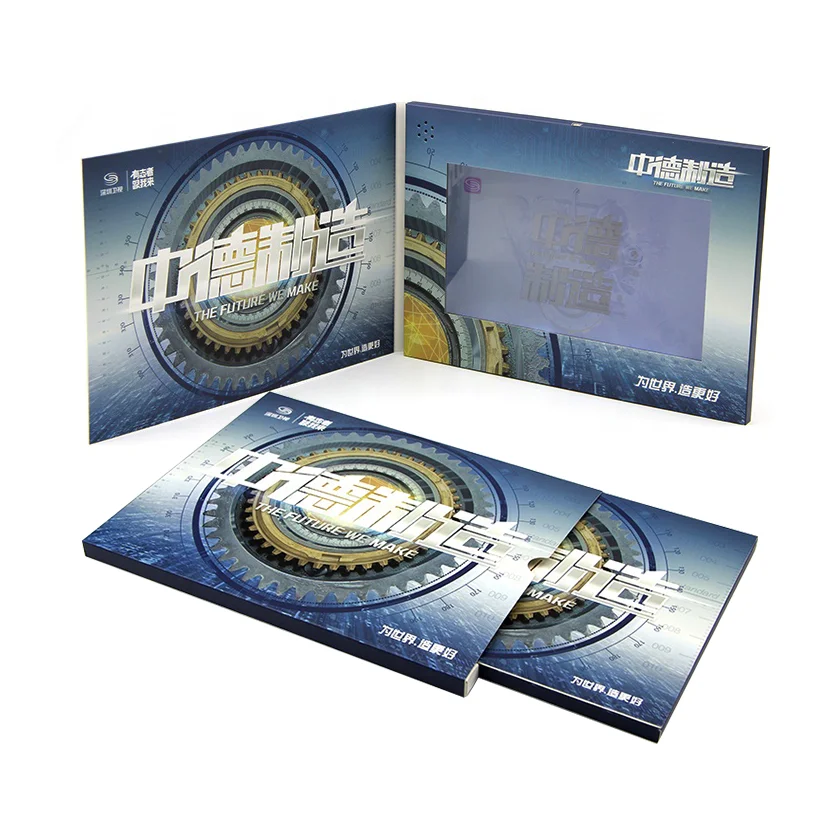 Новые изобретения высокое качество oem товары продвижение пользовательская печать экрана модуль поздравительная открытка ЖК Видео Брошюра