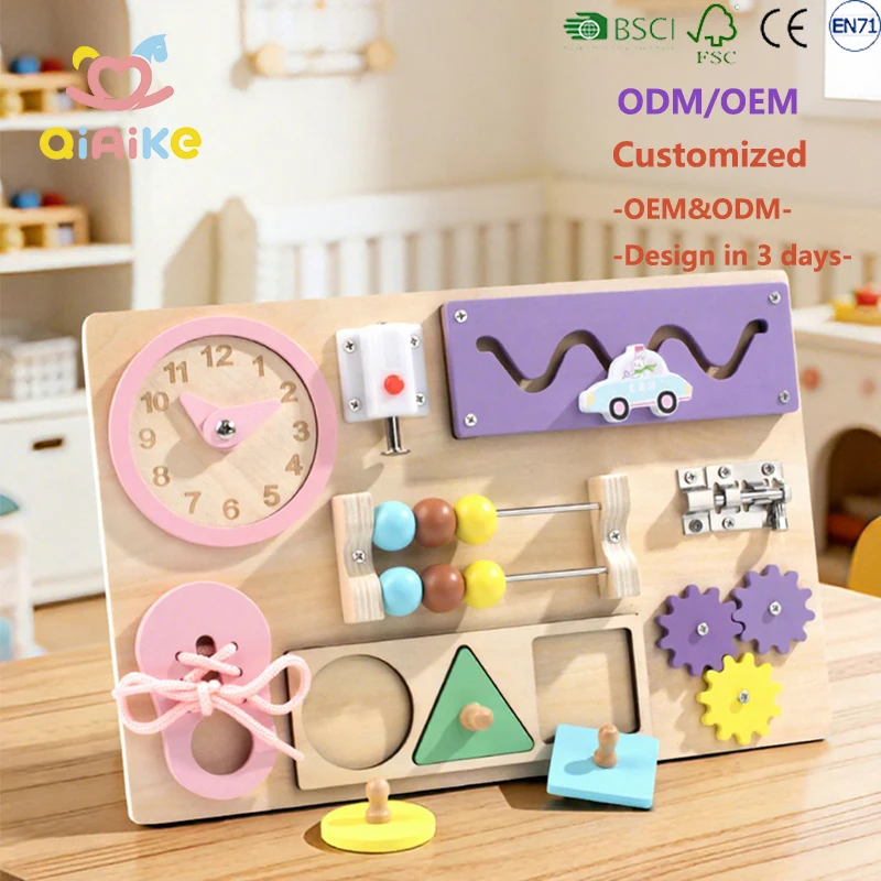 Produk Baru: Papan Sibuk Bayi Qiaike dari Kayu, Mainan Montessori, Aksesori Kayu DIY, Papan Aktivitas Sensorik untuk Pengembangan Keterampilan Motorik Halus, Usia 3–6 Tahun