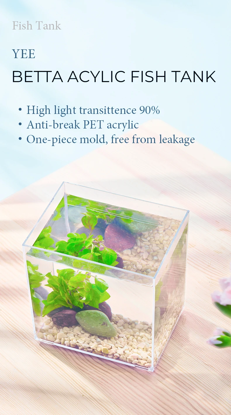 Yee Factory Wholesale Bedroom Desktop Small Acrylic Betta Goldfish