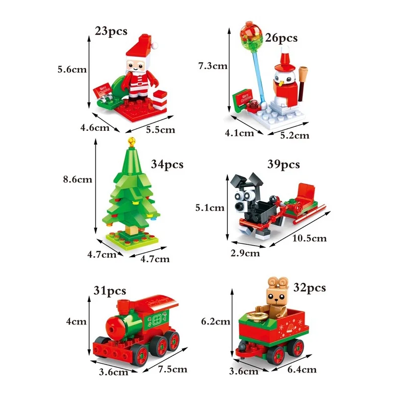 2024 Hot Christmas Block Theme items DIY educational building block toy for kids blocks play set gift and reward Christmas Toys