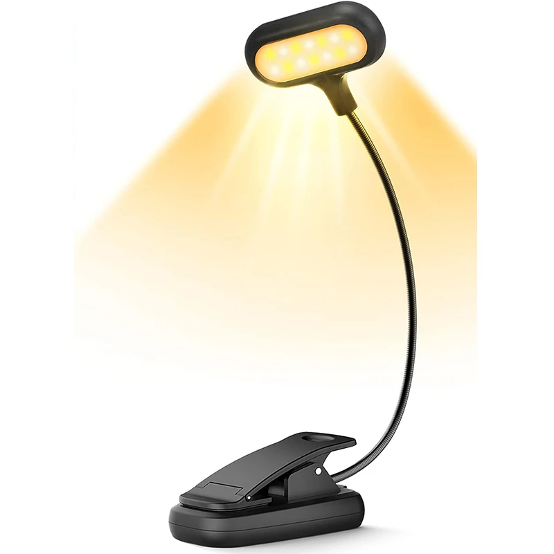 Lohas White Clip On Read Book Lamp Flexible Portable Usb Rechargeable Light Bed Reading Lamps