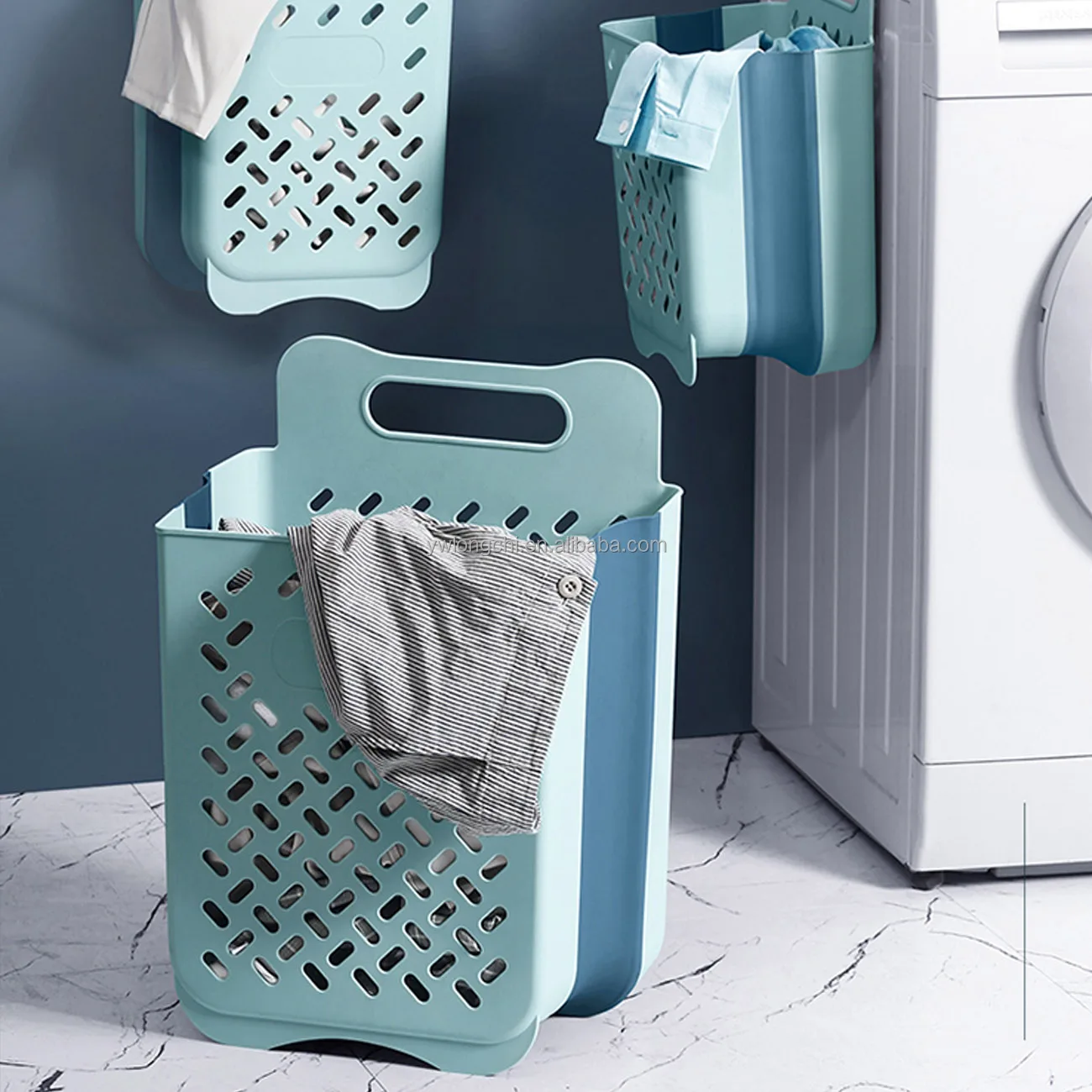 1pc Breathable Dirty Clothes Basket Foldable Laundry Basket With Lid For  Bathroom, Home Storage Organizer