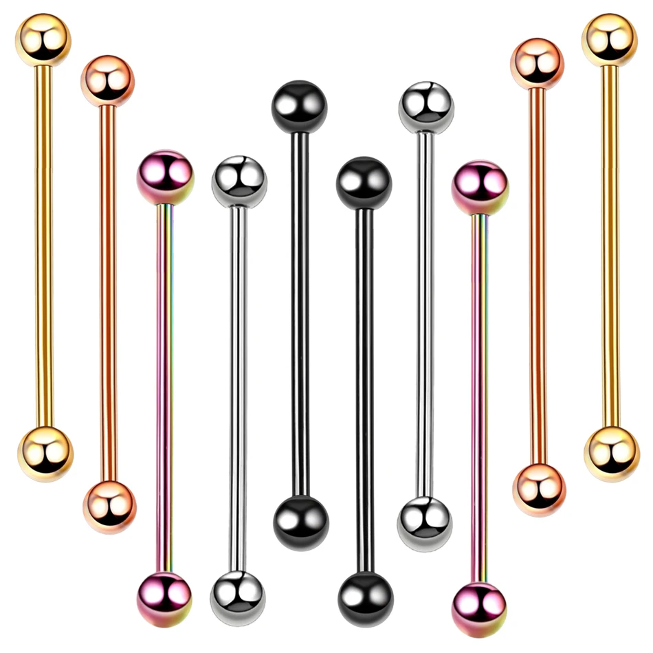 G23 Titanium Industrial Barbell 34/36/38mm Cartilage Ear Piercing 14g Industrial Barbell