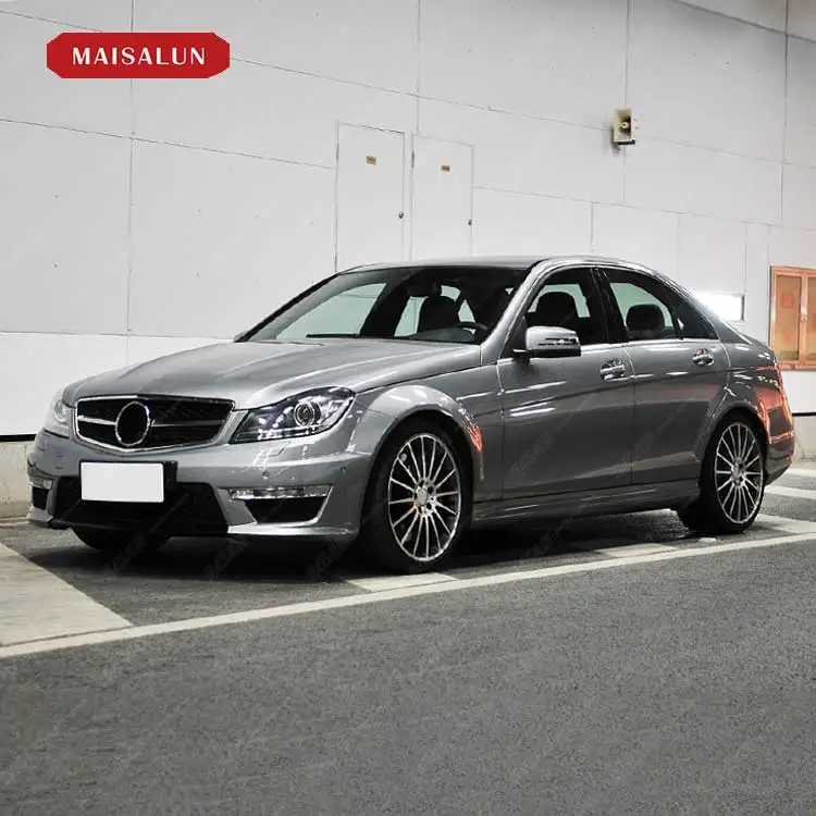 High Quality Car Body Kit for Benz C Class W204 Upgrade to C63 Style Bodykit Front Bumper with DRL Rear Bumper and Side Skirts