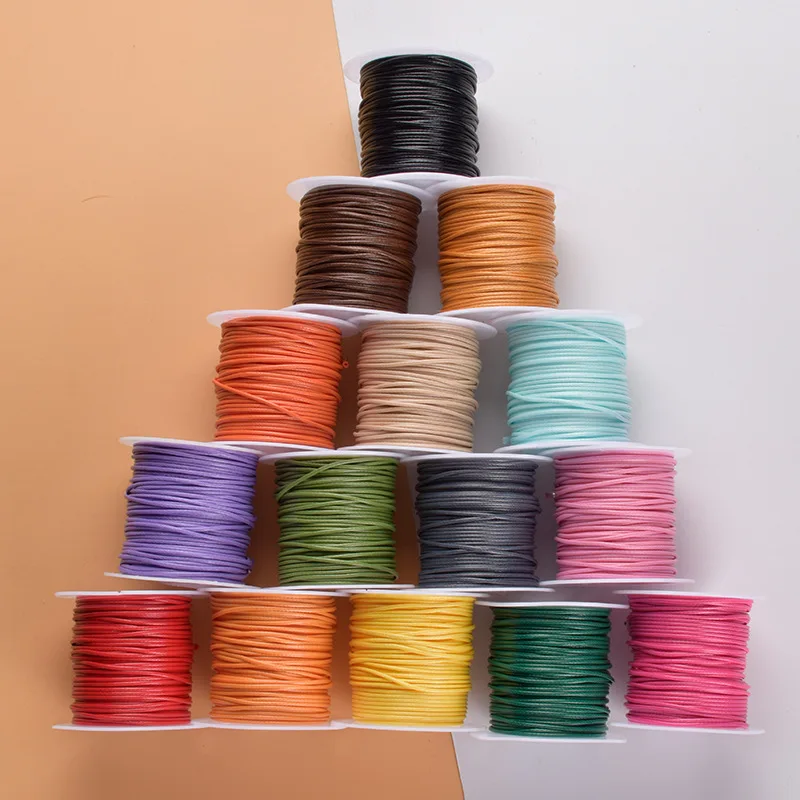 Beading String Threads Knotting Braiding Round for DIY Macrame Necklace Jewelry Making 1mm Black Korean Waxed Polyester Cord