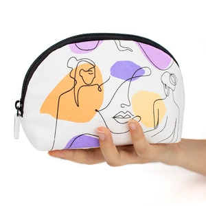 Women Travel Cotton Make Up Pouch Beauty Canvas Cosmetic Bag With Zipper