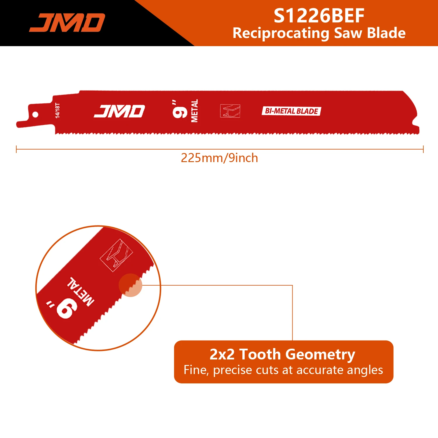 JMD Reciprocating Saw Blade Customized S1226BEF Bi-m Sawzall Saw Blade Cutting Metal