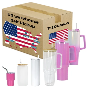 USA Warehouse Bulk self pick up free shipping carton tumbler and new arrival products best price Sublimation Tumbler with Lid