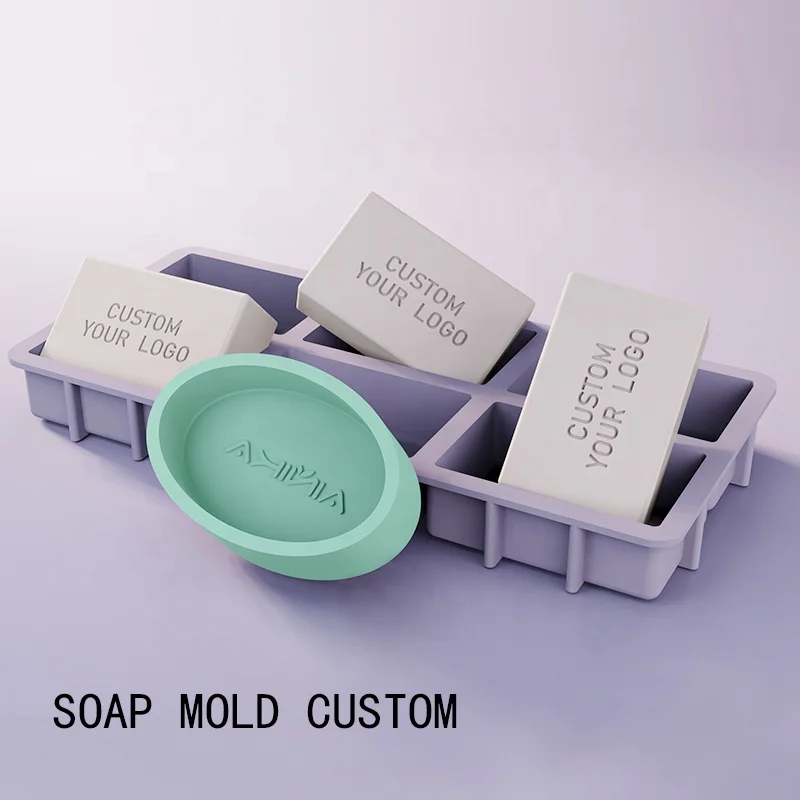 Soap Mold Factory Custom Round Rectangular Silicone Custom Logo Moulds Cake Tools Moule Silicone Moule De Savon En Silicone