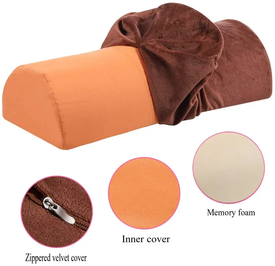 Halfmoon Memory Foam Bolster Pillow For Neck Back Lumbar Spine Knee Pain Relief Buy Memory