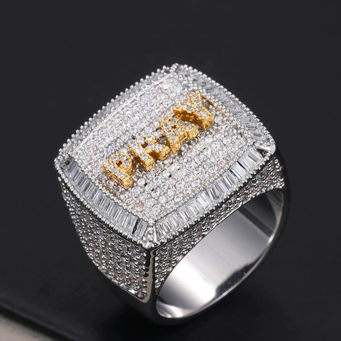 Moissanite Hip Hop Ring Star Rings Wedding Luxury Silver 