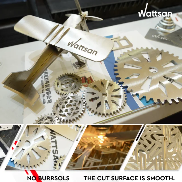 Wattsan 1325 E Raycus IPG Laser Cnc 1000W 2KW  Aluminium Steel Brass Fiber Laser Machine Cutting Sheet Metal Cutter