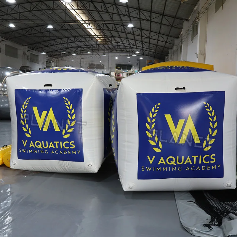 Custom Floating Inflatable Swim Buoy Inflatable Square Buoy Water Inflatable Marker Cube Buoy for Sports Event