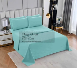 Luxury 6 Piece Bedding Set Solid Color Queen & King Size Flat Bed Sheets for Comfortable Sleep and Modern Bedroom
