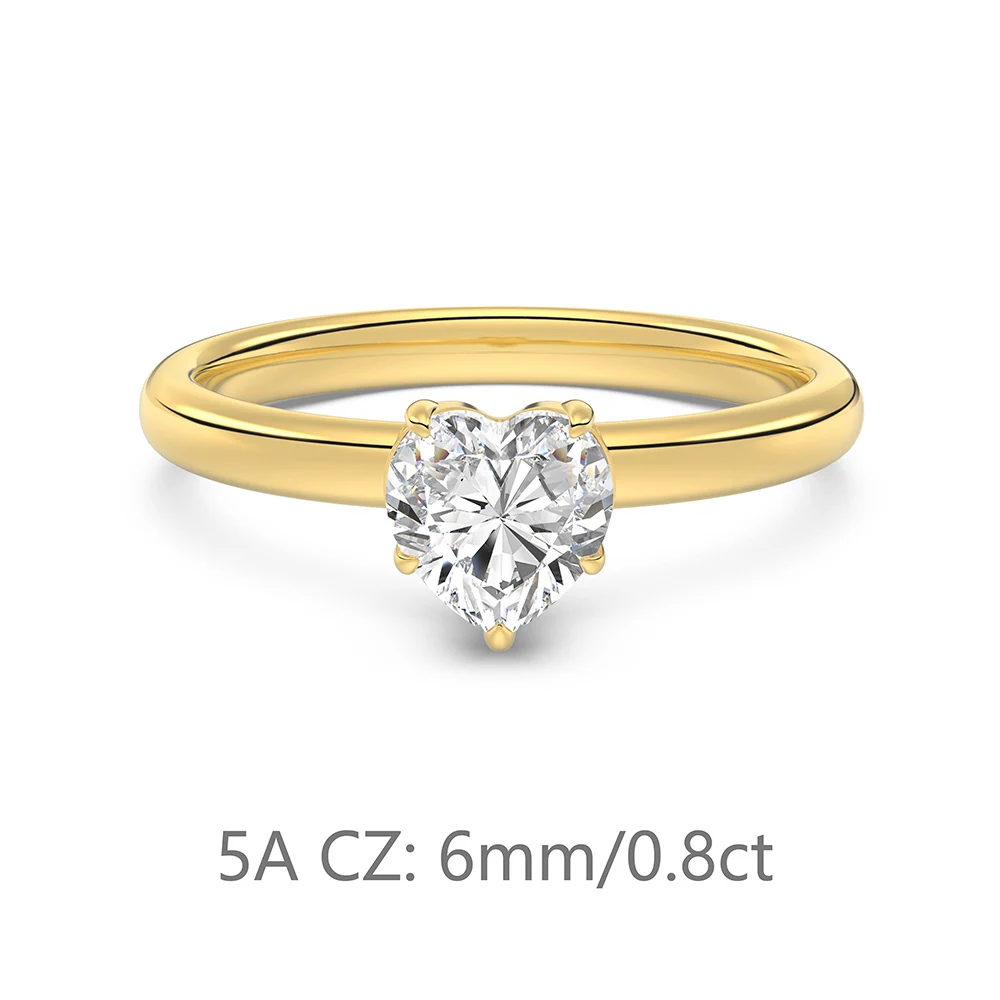 KAKODIY custom personalized 925 Sterling Silver heart-shaped Jewelry for Women ring Cubic Zirconia wedding ring detail 3
