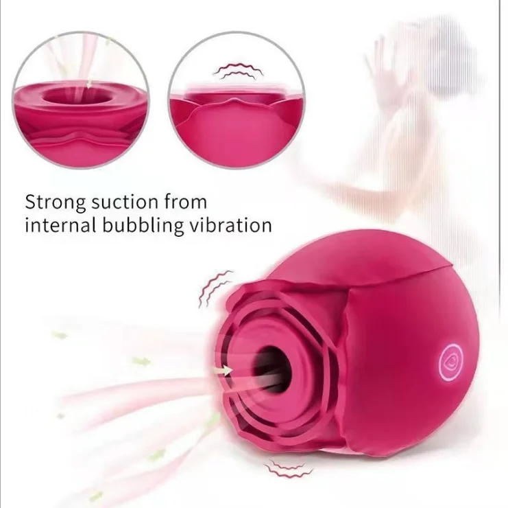 Rose G-Spot Vibrator Masturbator Adult Sex Toy Massager for Women with Vibration Sucking Feature