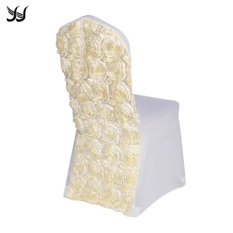 Elegant Event Colorful Wedding Rosette white spandex Chair Cover For Wedding Decoration