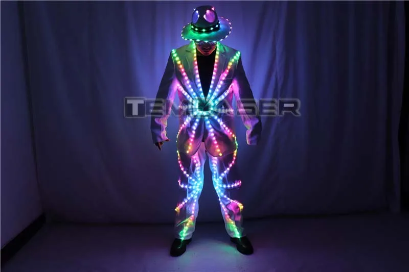 Full Color Led Suit Costumes Clothes Lights Luminous Stage Dance ...