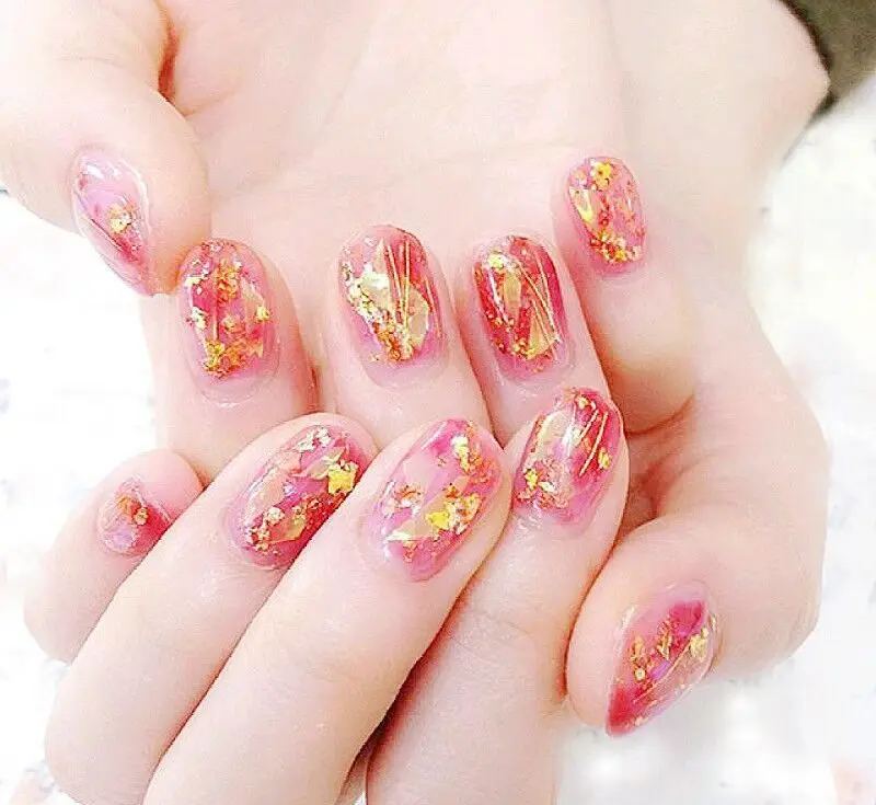 Feuilles D'aluminium Brillant Pailleté Pour Nail Art Et DIY - 12x8 Cm, Or/argent/rose - Décoration Non Comestible