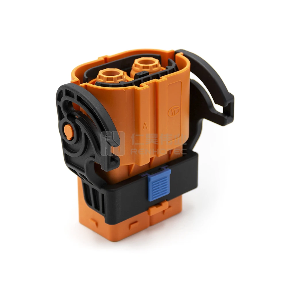 HVIL Cable 2 Pos IP67 Straight Plastic 120A 150A 200A Plug and Busbar Lug Socket for Electric Vehicle