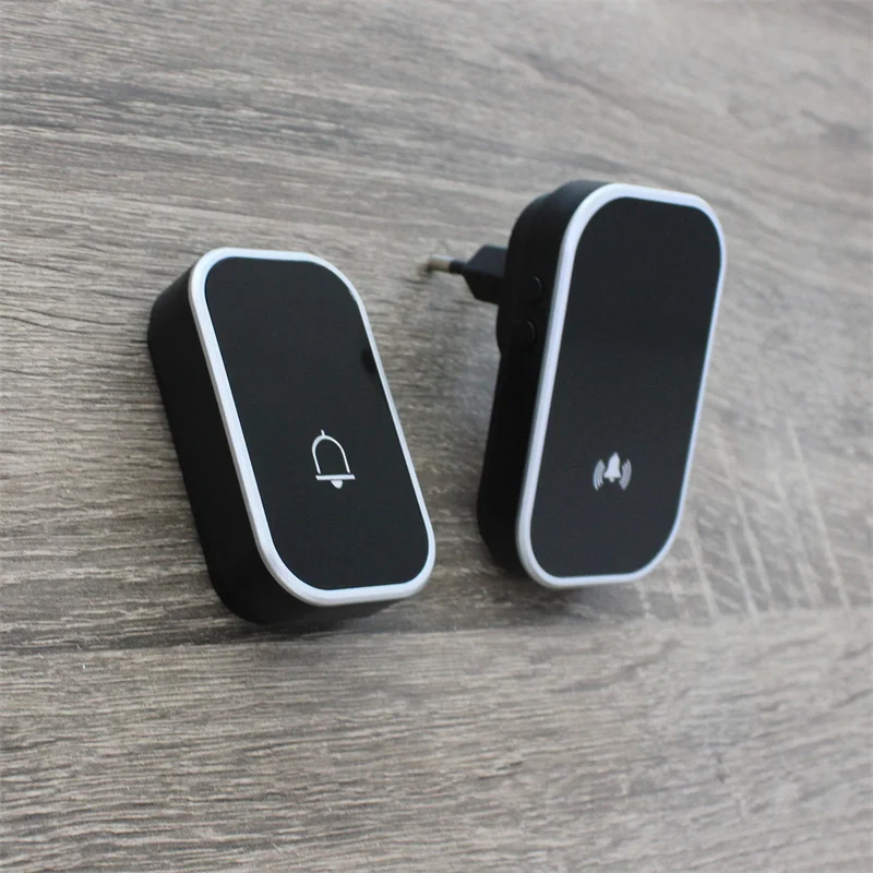 LUCKARM Black Smart Doorbell EU US UK Plug IP44 Waterproof Door Bell Kinetic Doorbell Smart Life Outdoor Wireless Doorbell