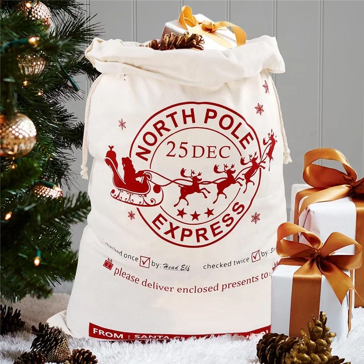 Christmas Santa Sack XMAS Gift Sack Stocking Storage Burlap Bag Wholesale Price 