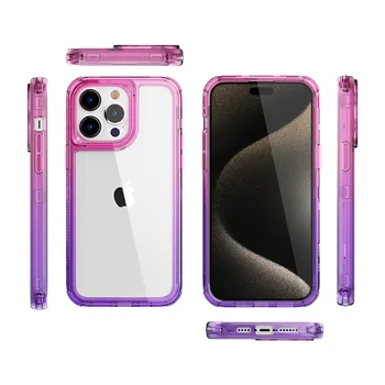 Transparent Acrylic Anti-Fall Phone Case for iPhone 13 12pro Max Mini Mixed Color Eye Protection with Contrast Colors