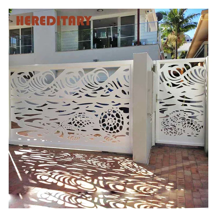 Cnc Plasma Laser Gate and Cnc Carved Metal Feature Panels for Garden Gate Decoration