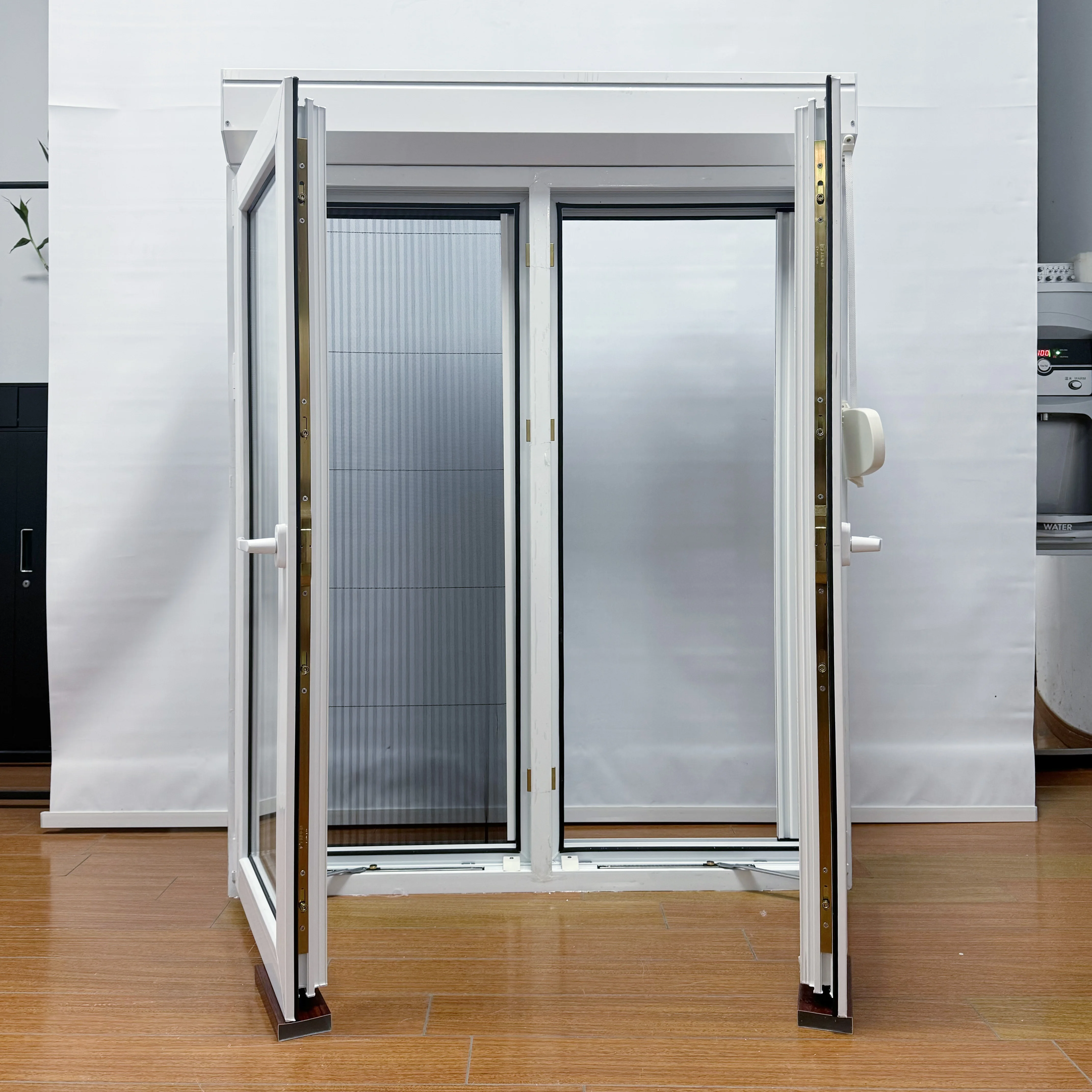 UPVC Casement Window with Roller Shutters Customized Product Good Wind Resistance  High Strength Modern Design  Good Sealing